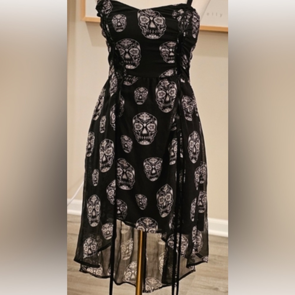 Royal Bones Black & White Goth Skull Dress